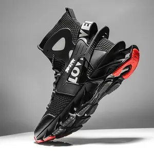 Lightweight Breathable Men's Type Shoes, High Top Running Shoes with Shock Absorption, Non-Slip, for Jogging Tennis Gym, Casual Walking Sneakers, Athletic Shoes