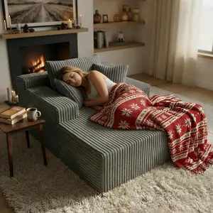 Oversized Boneless Chaise Oversized Boneless 67'' Cloud Couch Lounge, Upholstered Sofa Bed with Throw Pillows and Armrests, Indoor Sleeper Chair No Assembly Required Plush Corduroy Chair Bed for Living Room Bedroom