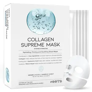 Collagen Hydrating Sheet Masks for Face Korean Anti Aging Mask Sheet for Dry Skin & Sensitive Skin, EVE Vegan