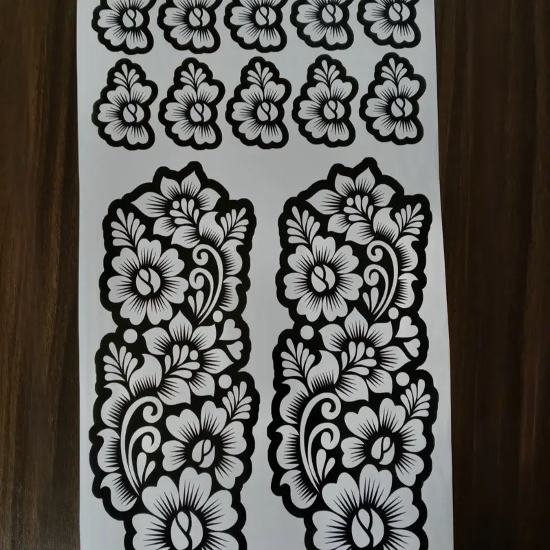 Henna Tattoo Stencil Stickers for Backhand and Fingers, Strong Adherence for Clean Designs, For Festivals & Weddings, Compatible with Glitter & Paint, Paint & Glitter, Weddings & Festivals, Backhand/Finger, Paper, Adults