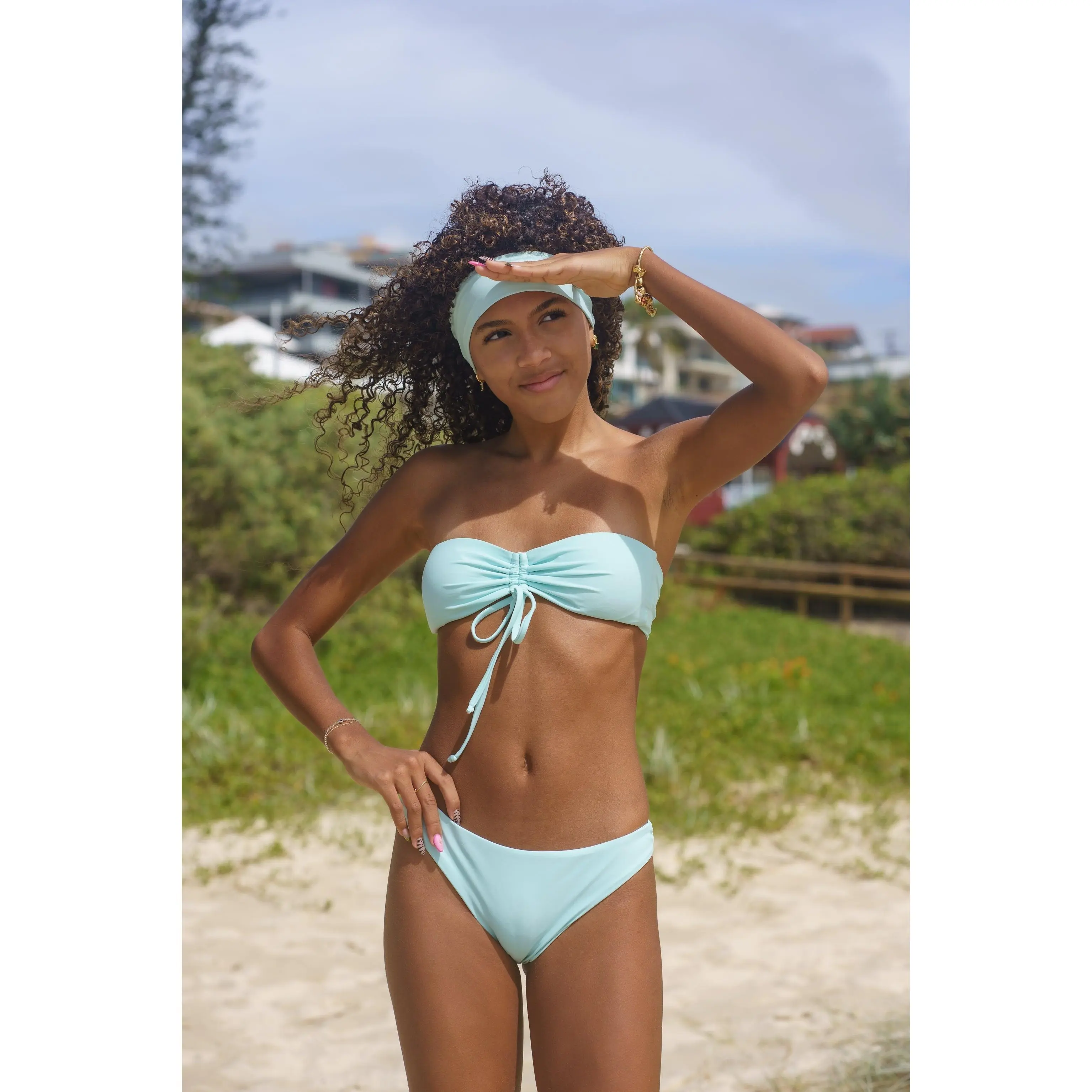 Burli Strapless Top - Tidal Teal