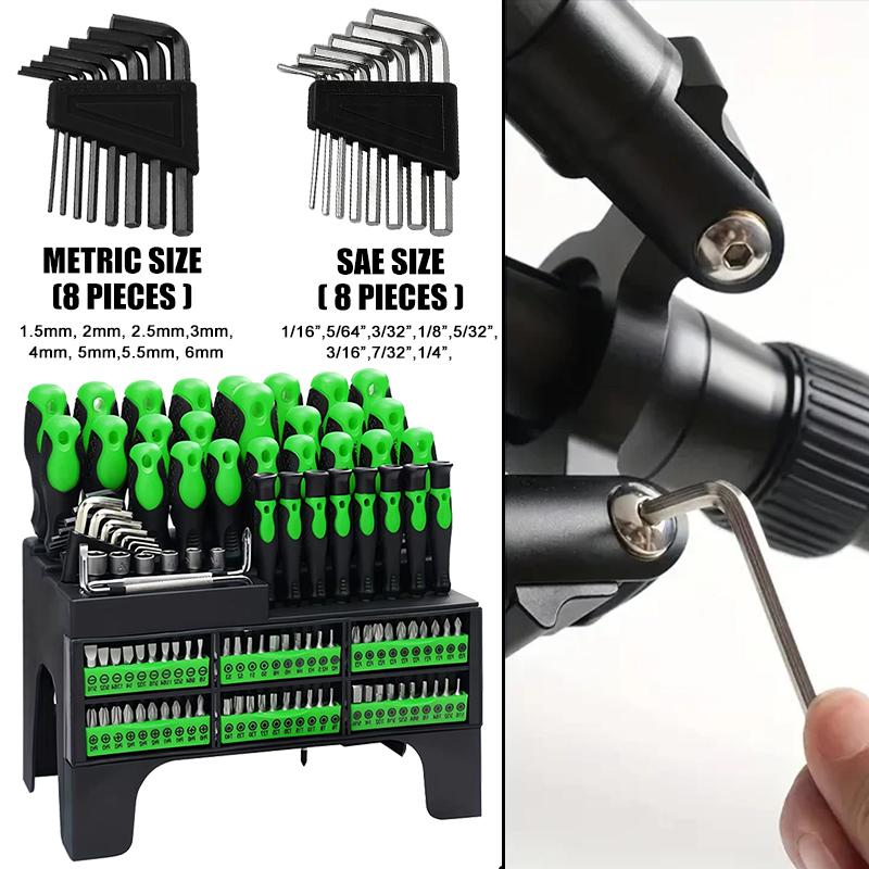 100PCS Magnetic Screwdrivers Set With Plastic Ranking, Hardware Tools For Men (100PCS)，gift，toolset