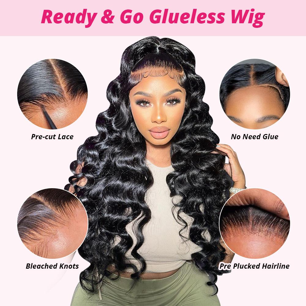 5x5 Glueless Loose Deep Wave Closure Wig Pre Plucked 13x4 Transparent Body Wave Lace Front Wig For Women #TiktokShopSpringGlowUp