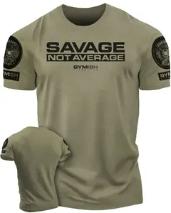 065. Savage Not Average Workout Gym T-Shirt for Men Bodybuilding Fitness Tee Athletic Sports Clothing
