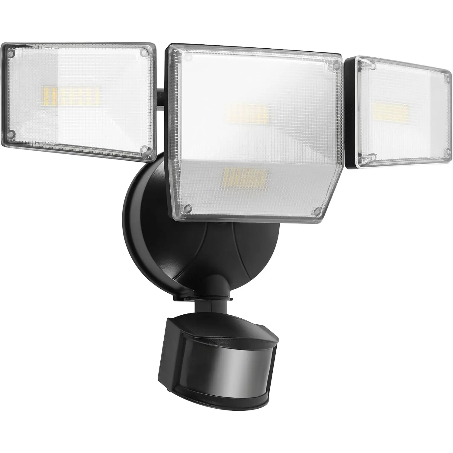 85W 10000LM Motion Seor Outdoor Lights, 4-Head Super Bright LED Security Light, 5000K Daylight, IP65 Waterproof Hardwired Motion Detector Flood Lights Outdoor for Garage, Yard (Black)