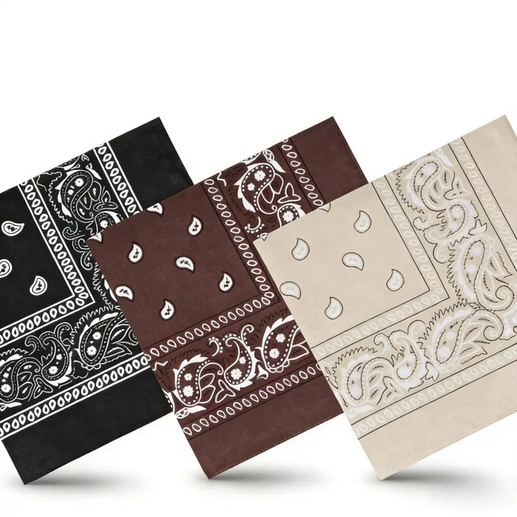 22 Inch Large Cotton Paisley Bandana - Soft Double-Sided Print Square Scarf Head Wrap for Men & Women, with Tips on How to Wear a Head Scarf, Clothes, How To Tie Head Scarf