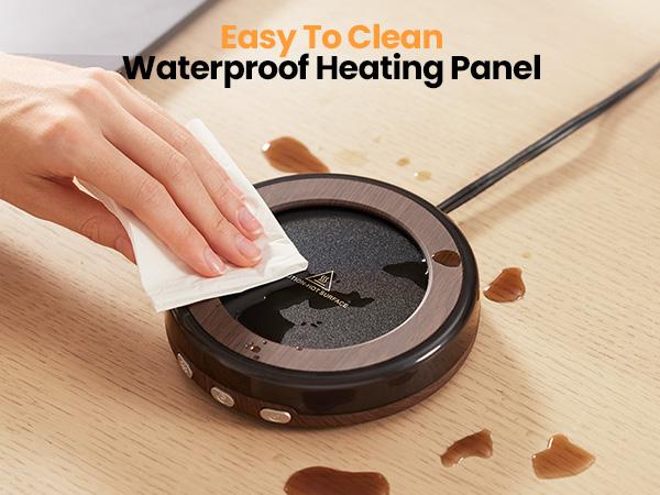 GAIATOP Wooden Coffee Mug Warmer for Desk - 3 Temp Settings 2-9 Hour Timer 3 Romantic Light Modes Digital Display Heating Plate for Beverages Candles Tea Milk & More Coasters Tableware US Type Home   Valentine's Day gift