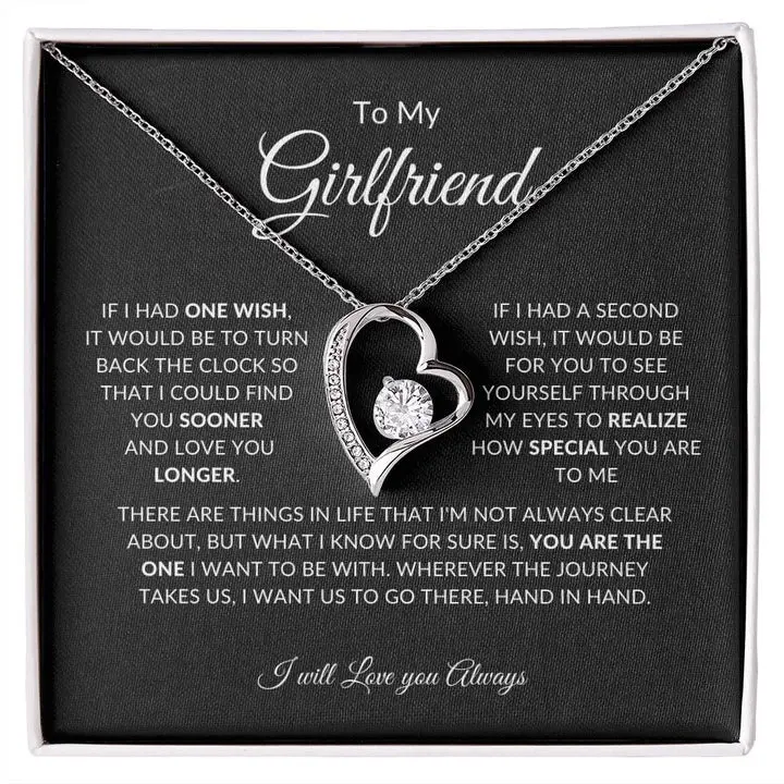 To My Girlfriend - Forever Love Necklace Necklace For Girlfriend, Promise Necklace For Her, Girlfriend Gift Ideas, Birthday Gift For Girlfriend, Gift For Girlfriend, Gift For My Girlfriend, Christmas Necklace For Girlfriend