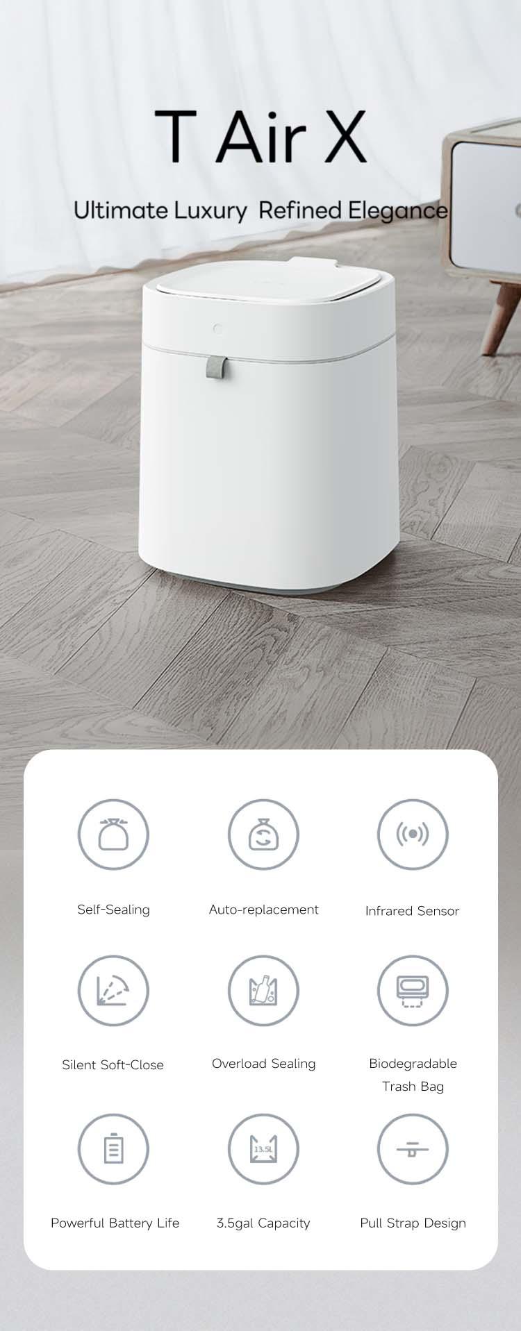 IntreLife 3.5 Gallon Self-Sealing Smart Trash Can – Automatic Refill Bin with Motion Sensor for Living Room, Bedroom, Kitchen, and Bathroom automatic motion Hygienic Waste Disposal Restroom Home Goods