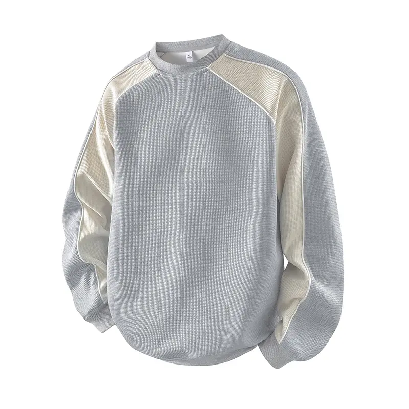 Men's Color-Block Streetwear Sweatshirt, Long Sleeve Crewneck Pullover, Casual Athleisure Wear for Spring & Autumn, Cool Gift for Guys, Streetwear Clothing Outfit Hoodie, Joggers, Stylish, Jeans