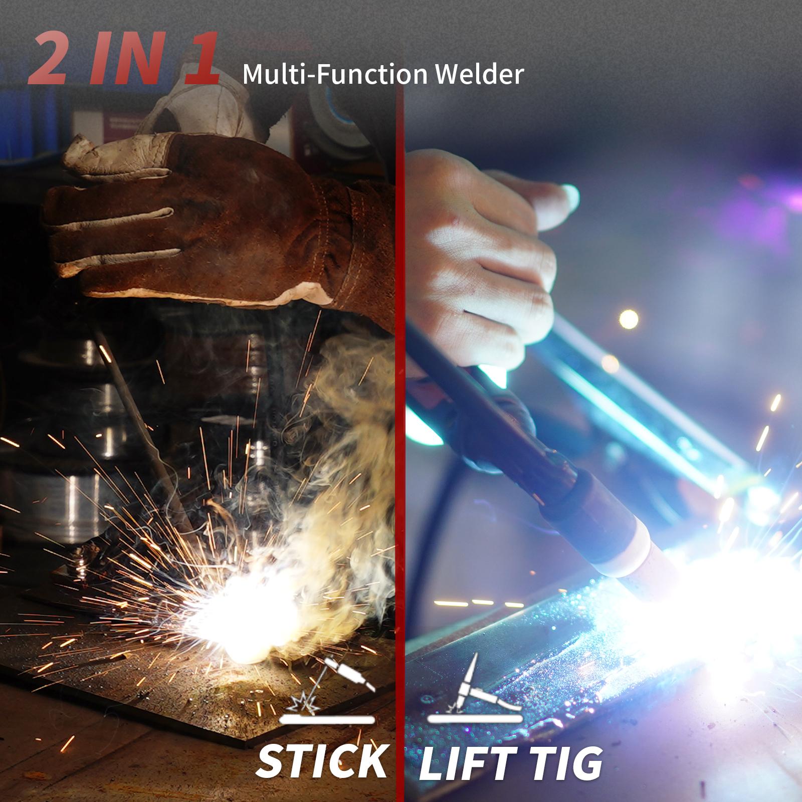 Puwu 110V 140A Stick Welder Lift Tig Welder Portable Welding Machine with Overheat Protection,Electrode, Gloves, brush, trial welding rod, Quick Connector with Hot Start - MINI MMA Arc Welder