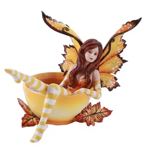 Amy Brown Autumn Comfort Cup Fairy Fantasy Art Figurine Collectible 4.75 inch
