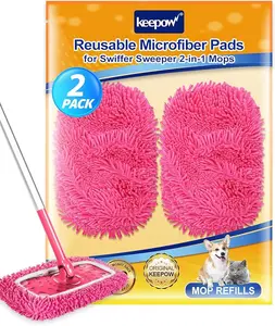 Keepow Reusable Dry Sweeping Cloths Microfiber Wet Mop Pads Compatible with Swiffer Sweeper Mop for Hardwood Surface Floor Cleaning