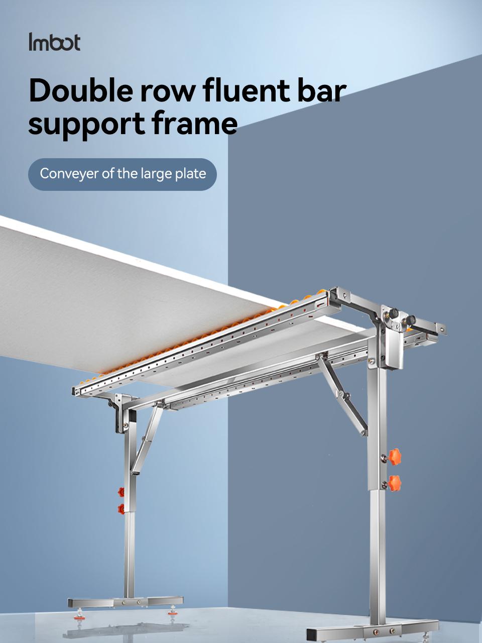 IMBOT Double Row Roller Foldable Wood Cutting Bracket Adjustable Height Portable Workshop Assistant for Material Handling & Space Optimization