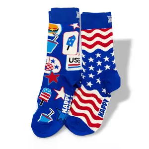 Happy Socks 2-Pack US Edition Gift Set Socks | Patriotic Graphic Crew Style