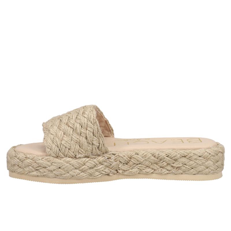 BEACH by Matisse Womens Caspia Espadrille Platform Slide Casual Sandals Casual Mid Heel 2-3" - Beige