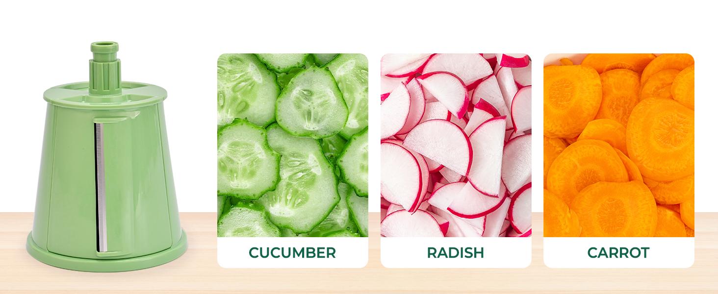 SUSTEAS 6-in-1 Heavy-Duty Cheese Grater & Slicer – Essential Kitchen Gadgets with Suction Base for Safe Veg Prep