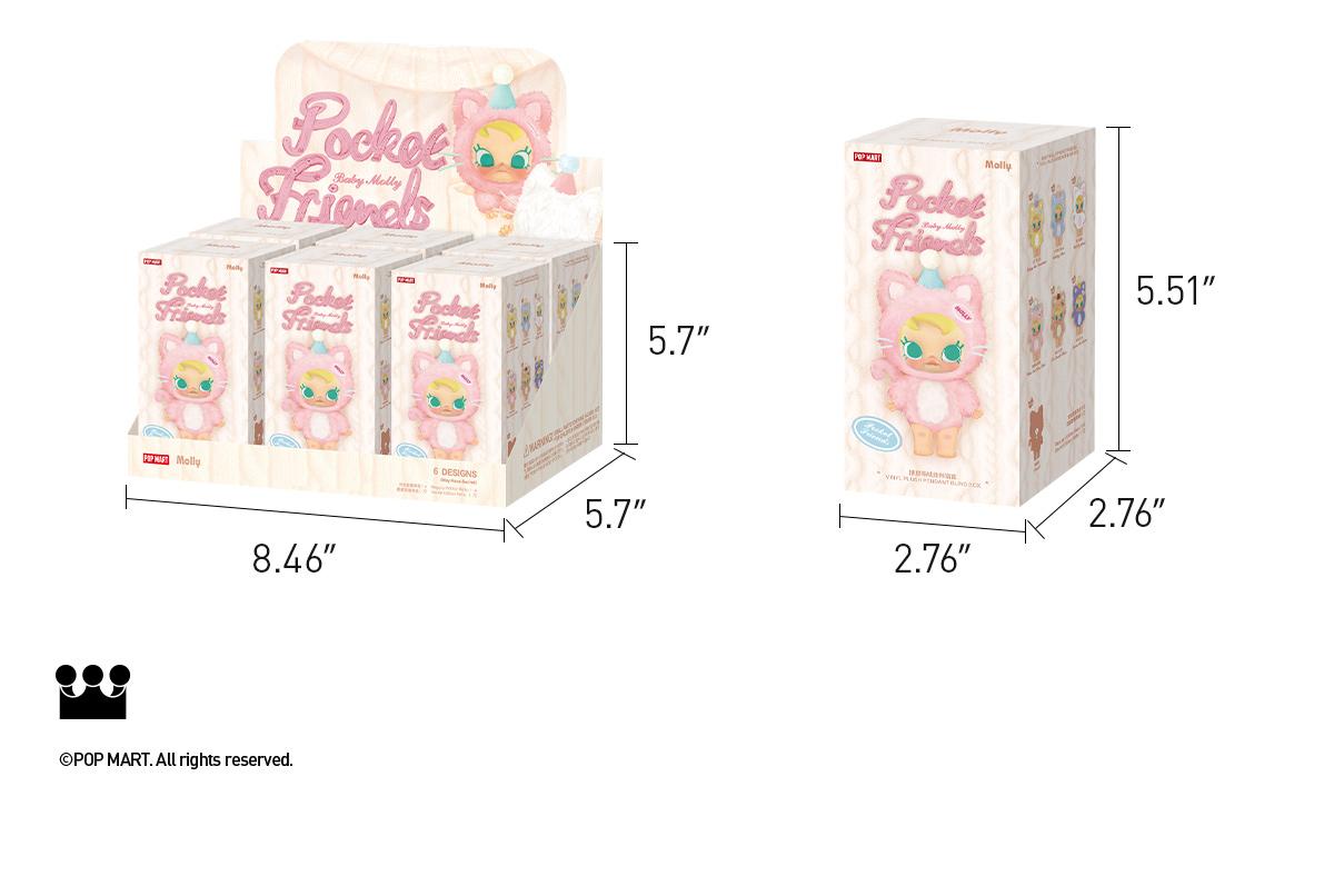 [Spanish]-Baby Molly Pocket Friends Series – Peluche de Vinilo Colgante en Caja Sorpresa