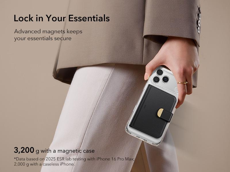 ESR Aura Clutch for MagSafe Wallet for Women, 5-Card Holder, RFID Blocking, MagSafe Sticker Included, Magnetic Wallet for iPhone 17/16/15/14/13/12 Series (not mini) and Select Samsung Devices ESR Aura Clutch for MagSafe Wallet for Women, 5-Card Holder, RFID Blocking, MagSafe Sticker Included, Magnetic Wallet for iPhone 17/16/15/14/13/12 Series (not mini) and Select Samsung Devices