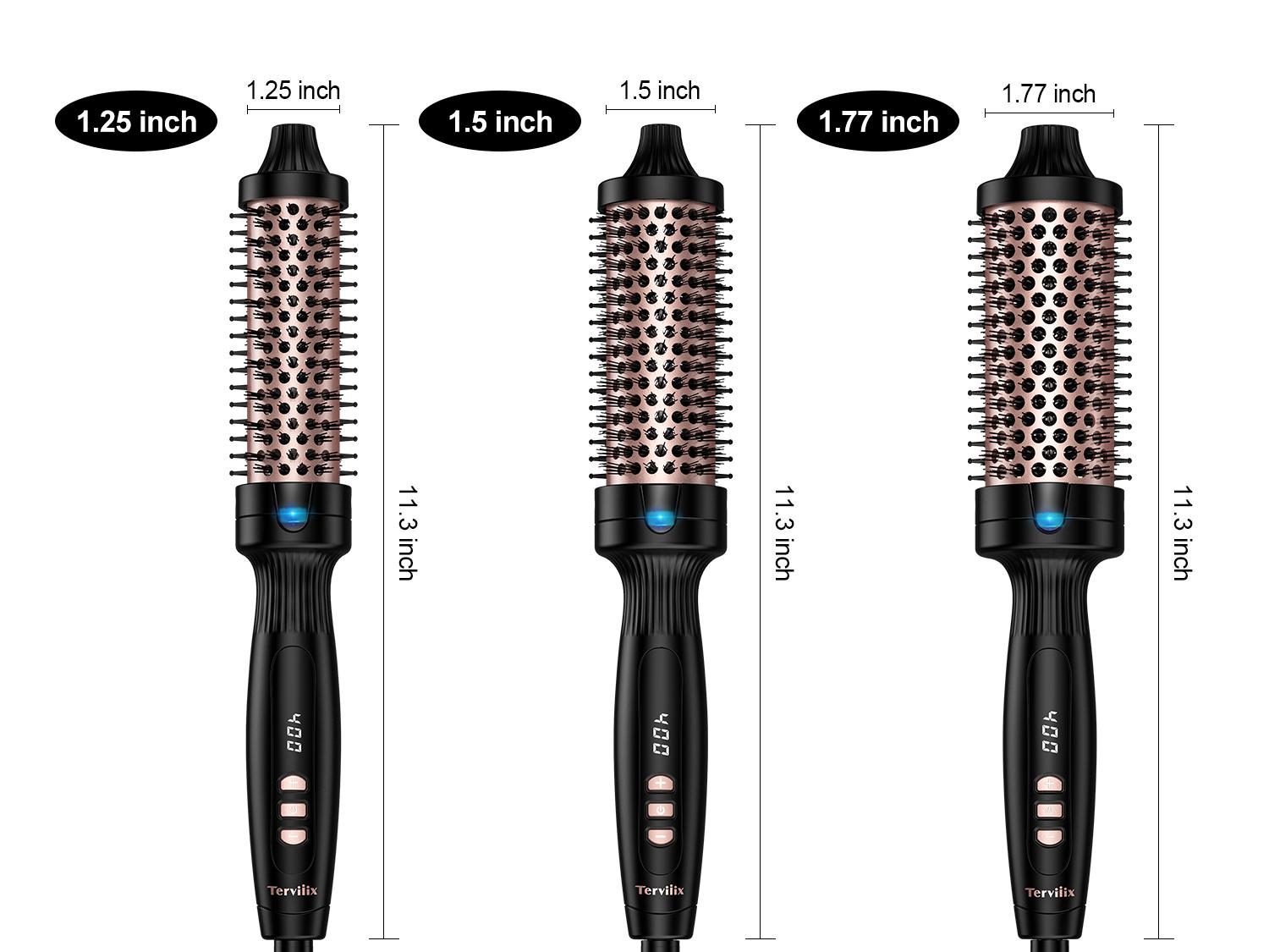 Terviiix Ionic Thermal Brush Get Voluminous Hair Styling, Adjustable Temperature, Negatives Ions