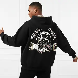 Men's Skull Graphic Hoodie – Blend Black Long Sleeve Pullover, Regular Fit, Soft & Breathable, Durable Print, Everyday Comfort, Machine Washable Urban Casual Fashion