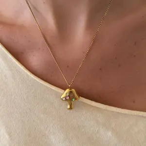 EVRY JEWELS Gold or Silver Plated Women's Fairy Mushroom Necklace