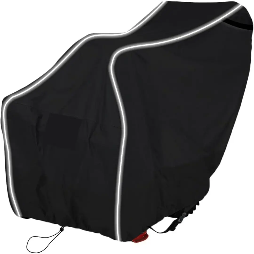 A 600D heavy-duty waterproof snow plow cover with ventilation holes and Strap, suitable for most two-stage snow plows (50 inches long x 33 inches wide x 40 inches high), black, Durable, Snowplow