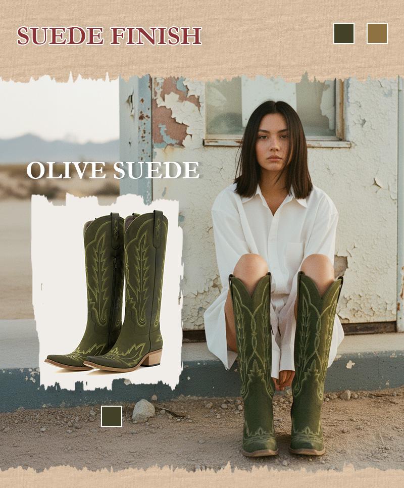 Burgundy Classic Tall Cowgirl Boots with Flame Embroidery Western Design Comfortable Heel Soft Fit for Women Snip Toe Side Zipper Breathable Mesh Lining