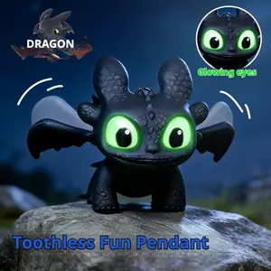 Spring toy How to train your Dragon Night Fury Dragon Toy  glow toy in Dark mini dragon pendant with Moving Wings Trendy Bag Charm Car Ornament  Gift birthday gift