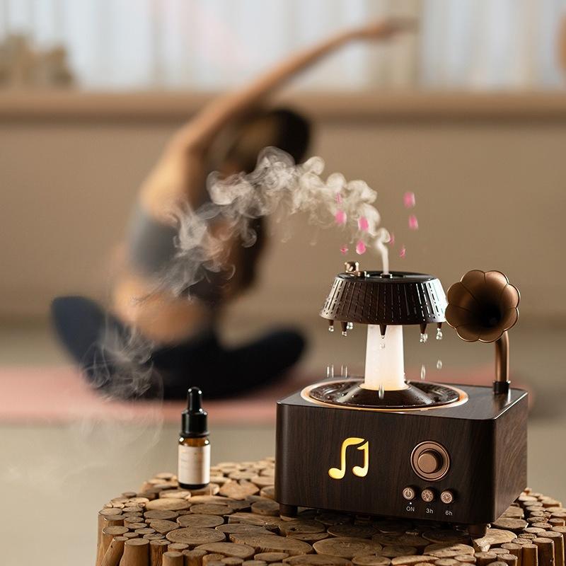 Your Bedside's Glow-Up is Here. | 1000 Sqft of Smart, Purified Air on Your Schedule.1 Retro rotating raindrop aroma diffuser
