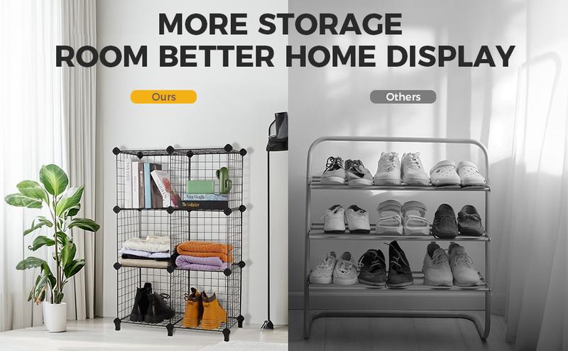 KITEXPERT 6-Cube Wire Storage Organizer，Multi-Use DIY Storage Cube Shelf for Books, Toys, Cat，Rabbit，Dog，Pet Supplies，Gift for Pet，Racks