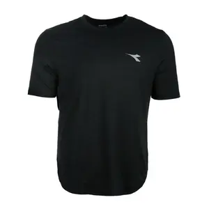 diadora Mens Tech Run Crew Neck Short Sleeve Athletic Casual Tops Casual - Black