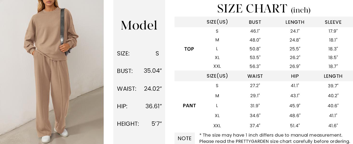 PrettyGarden 2 Piece Sets For Women Fall Trendy Long Sleeve Sweatshirt Wide Leg Pants Loungewear Set Matching Sweatsuit High Quality Homewear, Cozy&Comfy Travel Outfit,Minimalist Premium Womenswear