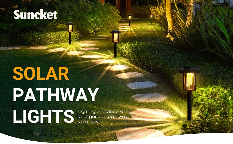 Solar Garden Lights, Bright Solar Light Outdoor, pathway lights, garden accessories, backyard lights, IP65 Waterproof Auto On/Off Long Lasting Lighting Solar Powered Landscape Lights for Yard Walkway Driveway Lawn pathway  lighting