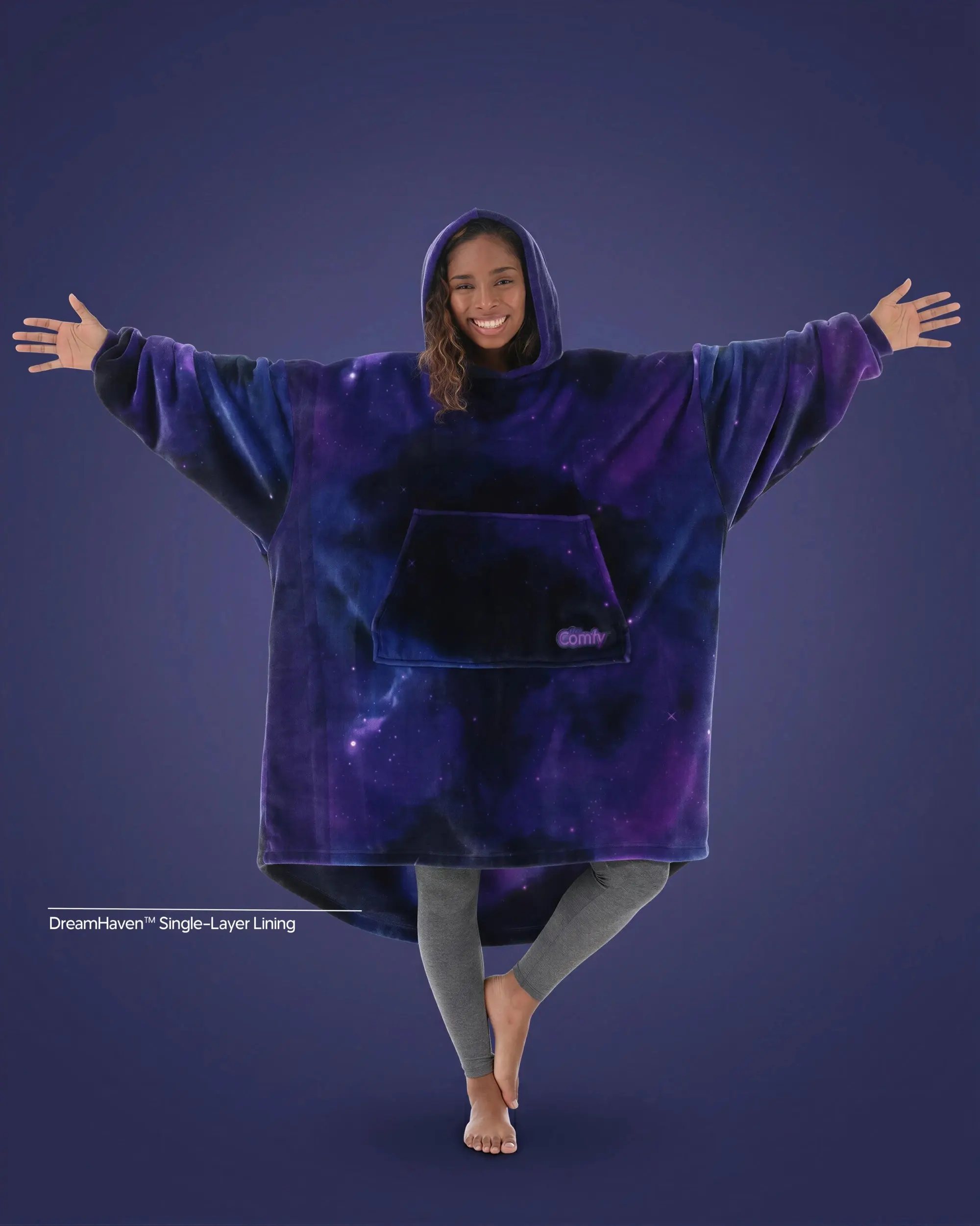 THE COMFY Dream - Lightweight Ultra Soft Microfiber Wearable Blanket Hoodie for Warmth and Style, Machine Washable, One Size Fits Most, Seen on Shark Tank, Great Gift