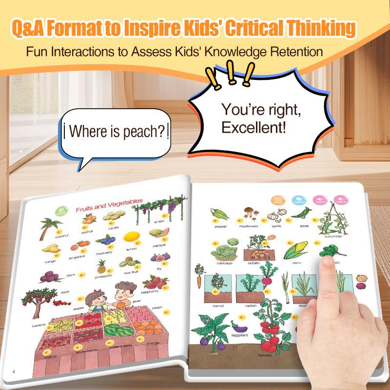 Interactive English Sound Book for Kids! Tap & Listen to 500+ Words in 18 Topics! Fun & Easy Early Learning, Perfect for Toddlers!