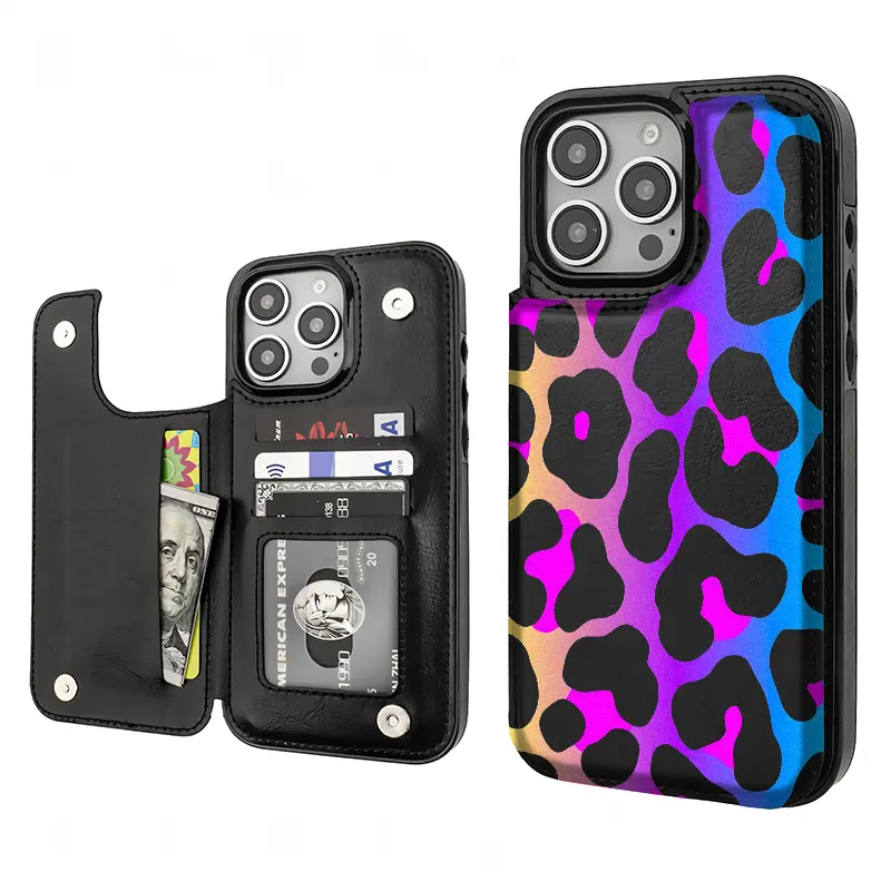 Gradient Colorful Pattern Phone Cases Compatible For With iphone 17 16 15 14 13 12 SAMSUNG GALAXY S22345 ULTRA PRO PLUS MAX AIR PU Durable Flip High quality Leather Credit Card Bag Holder Gift Wallet Shockproof Anti-Drop Full Protection Shell Cover