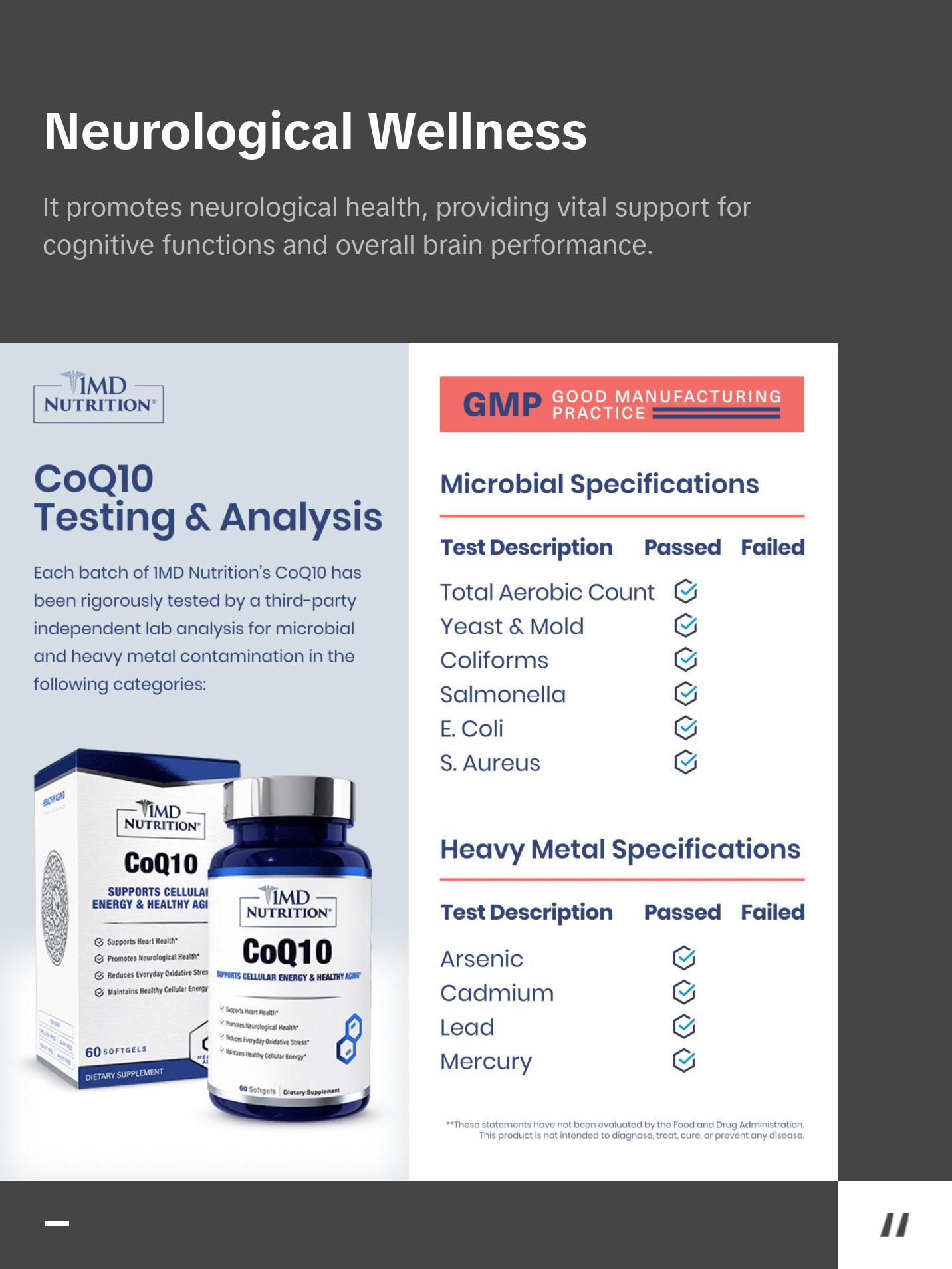 1MD Nutrition CoQ10 - Heart Health & Cellular Energy Production - Coenzyme Q10 Antioxidant Softgel Health Supplement - 2-Month Supply