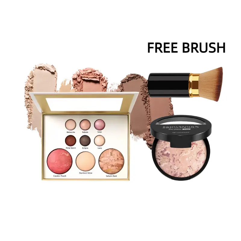 Women's 3-in-1 Neutral Pigmented Eyeshadow Compact - Alcohol-Free Beauty Kit with Eyeshadow, Blush, Bronzer - Ideal for Makeup Tutorial, Bronzed & Glowing Looks - Gifts for Women (Halloween, Christmas)