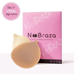 NoBraza Push Up Sticky Bra Skin-Friendly Lightweight Waterproof Sweat-proof Washable Reusable Silicone Adhesive Lift Bra for Strapless Dresses Wedding Party Wear