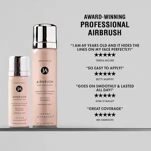 Jerome Alexander AirBrush Foundation 70ml - Matte Full Coverage Flawless Finish with Hyaluronic Acid Concealer Makeup