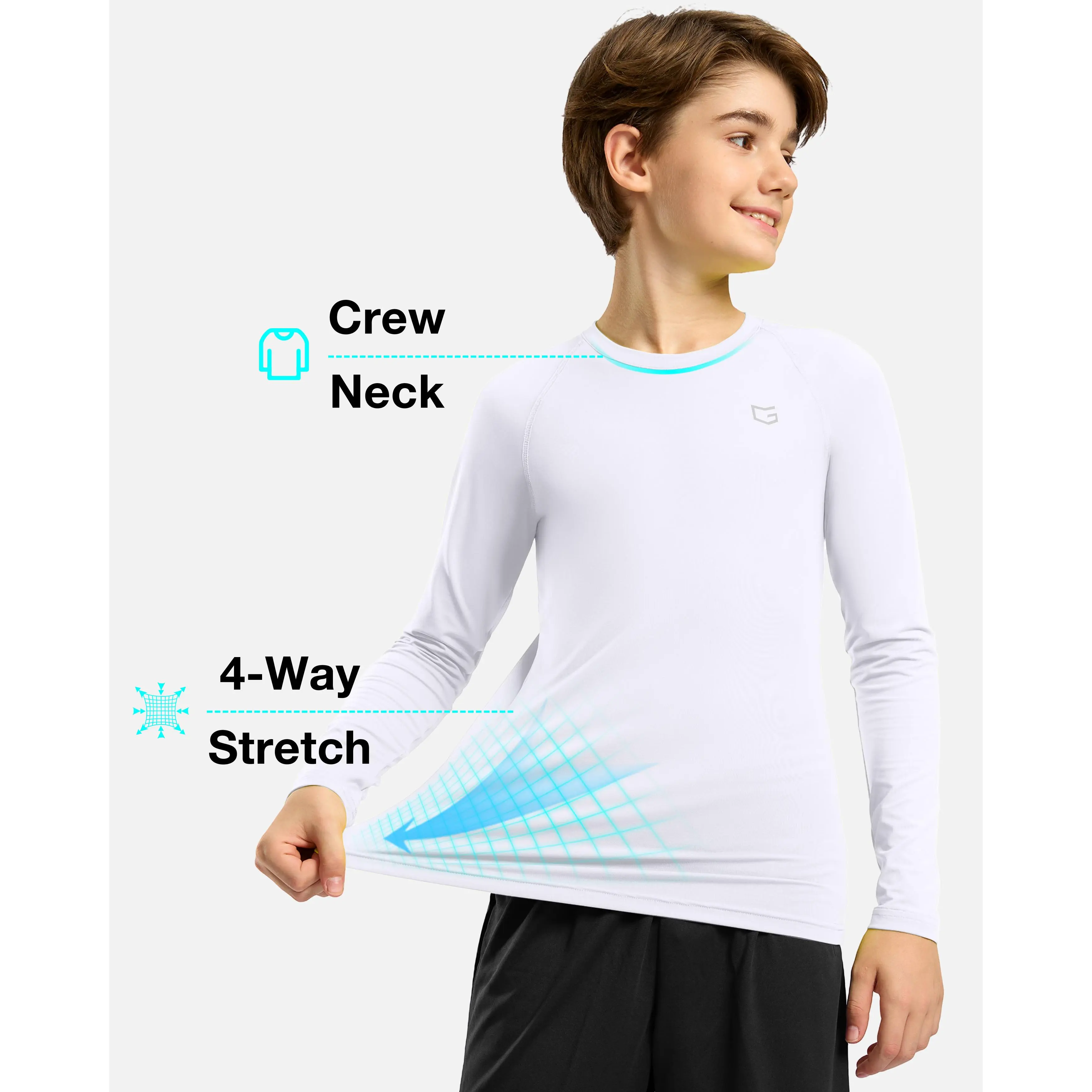 G Gradual Boys' Long-Sleeve Compression Sports Base Layer Undershirt, Quick-Dry Sports Clothing for Football, Baseball, Summer Activities #TikTokShopStockUp