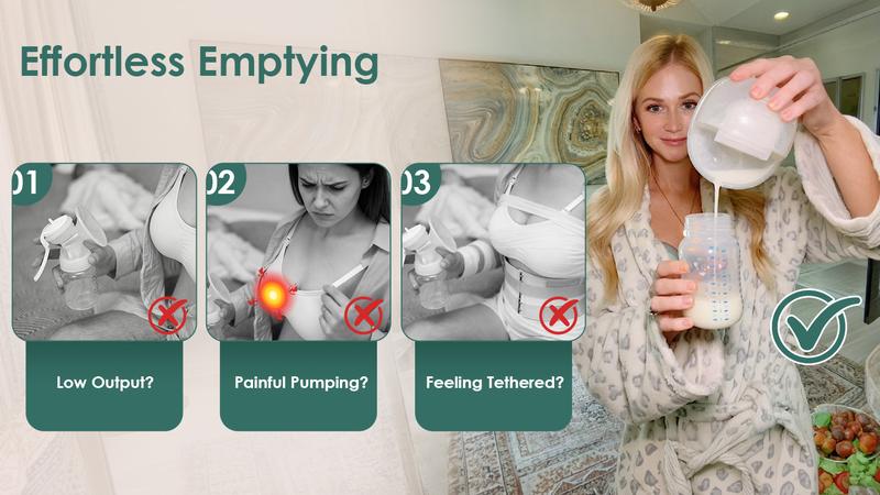 MomMed Wearable Breast Pump S21, Hands-Free Electric Breast Pump, Personalized Electric Portable Breast Pump, Large Capacity And Strong Suction for More Milk, Portable, Leak-Proof & Ultra-Quiet Breast Pump