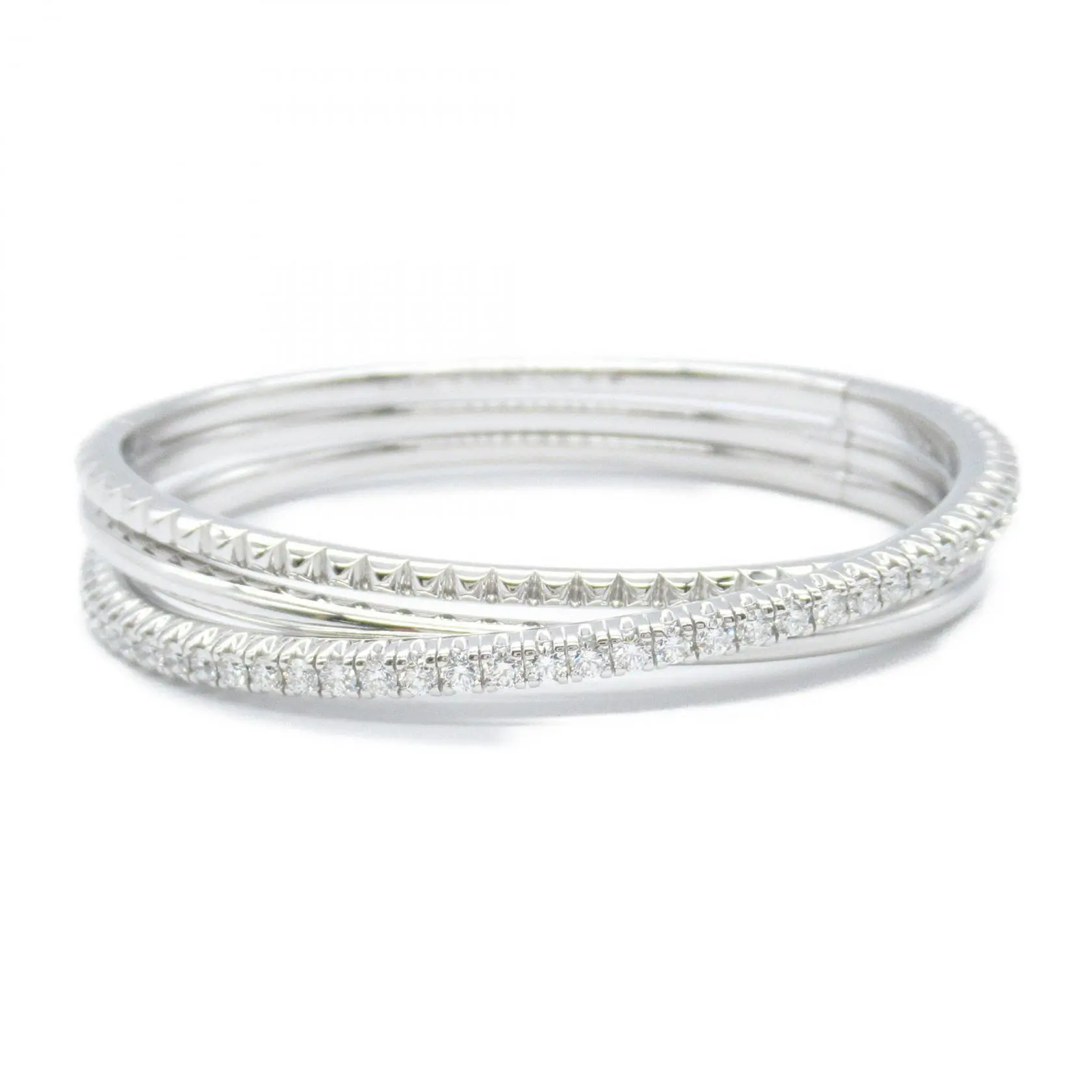 Pre-owned Cartier 18K White Gold (Au750) Small Leather Goods Etincelle Au750 White Gold Diamond Bracelet