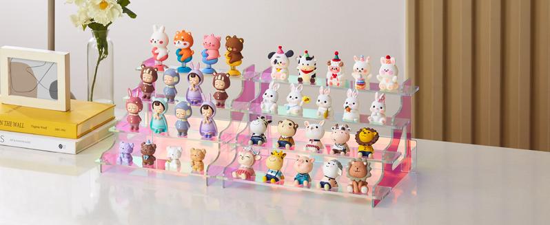 Lifewit 4 Tier Iridescent Acrylic Display Stand for Perfumes, Fragrances,Cologne, Figures, Cupcake, Dessert, Decor fragrance stand Racks