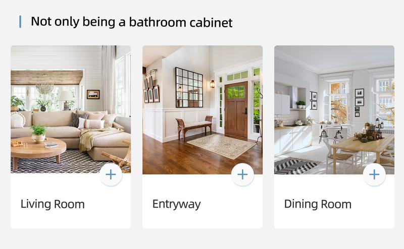 Walsunny Bathroom Floor Storage Cabinet, Wooden Storage Organizer with 4 Drawers and 1 Cupboard, Freestanding Entryway Storage Unit Console Table