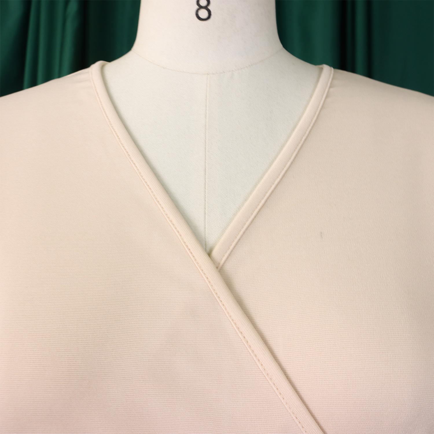 3333 Emerald Green Wrap V-Neck Midi Dress for Women - Short Flare Sleeve, A-Line Silhouette with Brown Belt| Elegant Versatile Dress for Work, Brunch, Date & Formal Occasions