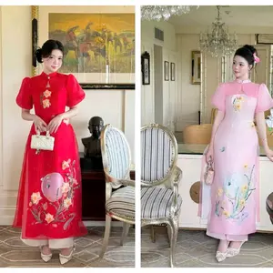 Vietnamese Ao Dai M37 With Pants For Women ( Vietnmese Size ) / Áo Dài Cách Tân Truyền Thống Việt Nam/ Girl Ao Dai / Luna Ao Dai