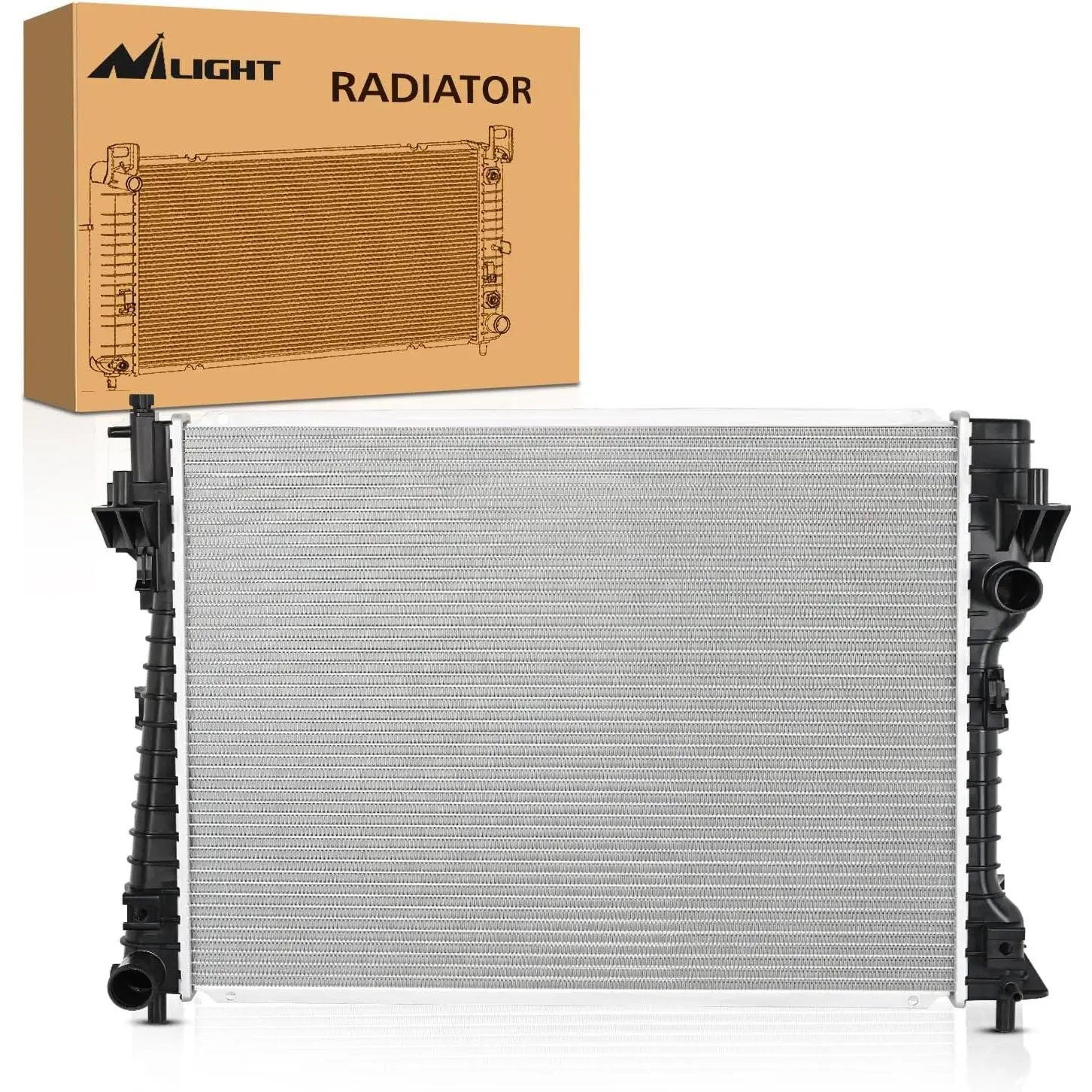 Nilight Performance Aluminum Radiator for Ford Mustang 2005-2014 3.7L/4.0L/4.6L/5.0L V6/V8 RWD, Aluminum Core, Leak-Tested OEM Replacement, Vehicle Engine Cooling Component