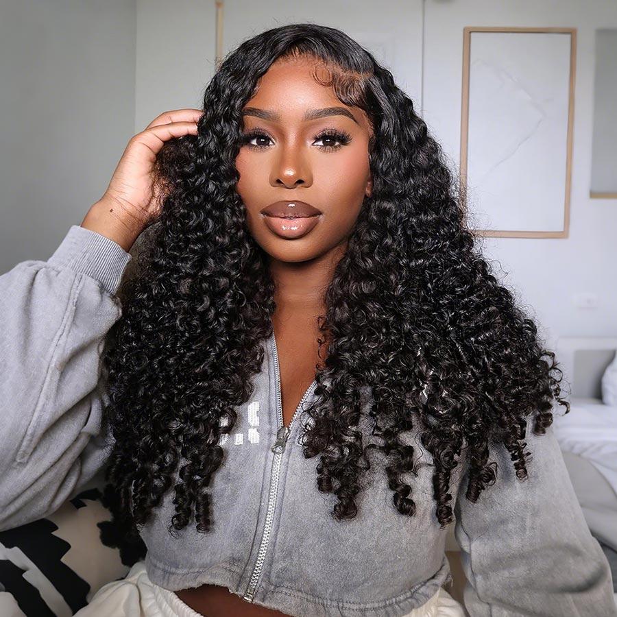 Pizazz Hair Burmese Curly Wig 13x6 HD Lace Front Wigs 100% Human Hair Pre- Everything Glueless Wig Human Hair With Drawstring Beginner Friendly